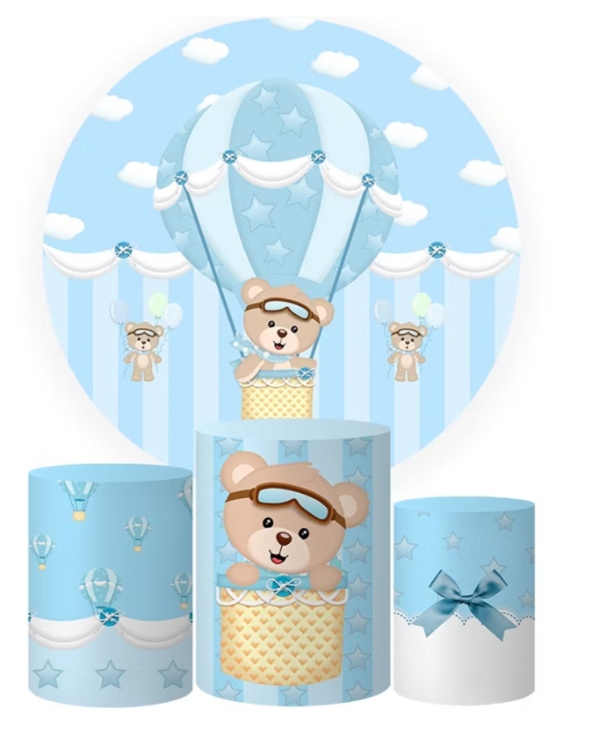 Kit Painel E Capas Urso Baloeiro - Brilhar Festas e Locações