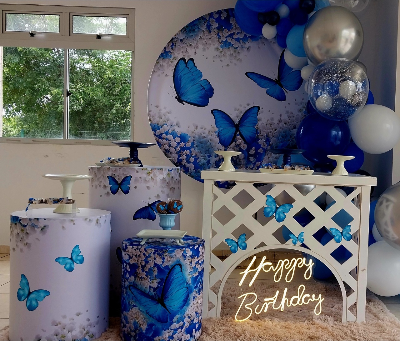 Kit Capas Borboletas Azul - Brilhar Festas e Locações