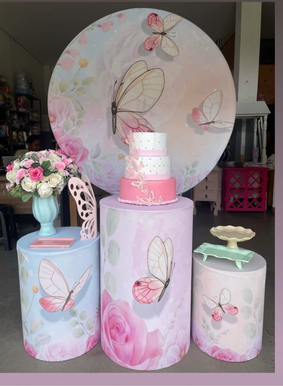 Kit Capas Borboletas Rosa - Brilhar Festas e Locações
