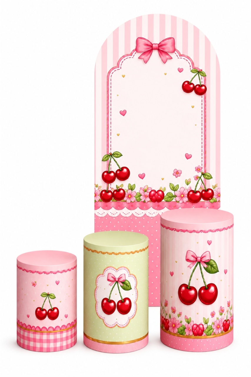 Kit Cerejinha Com Painel Lateral - Brilhar Festas e Locações