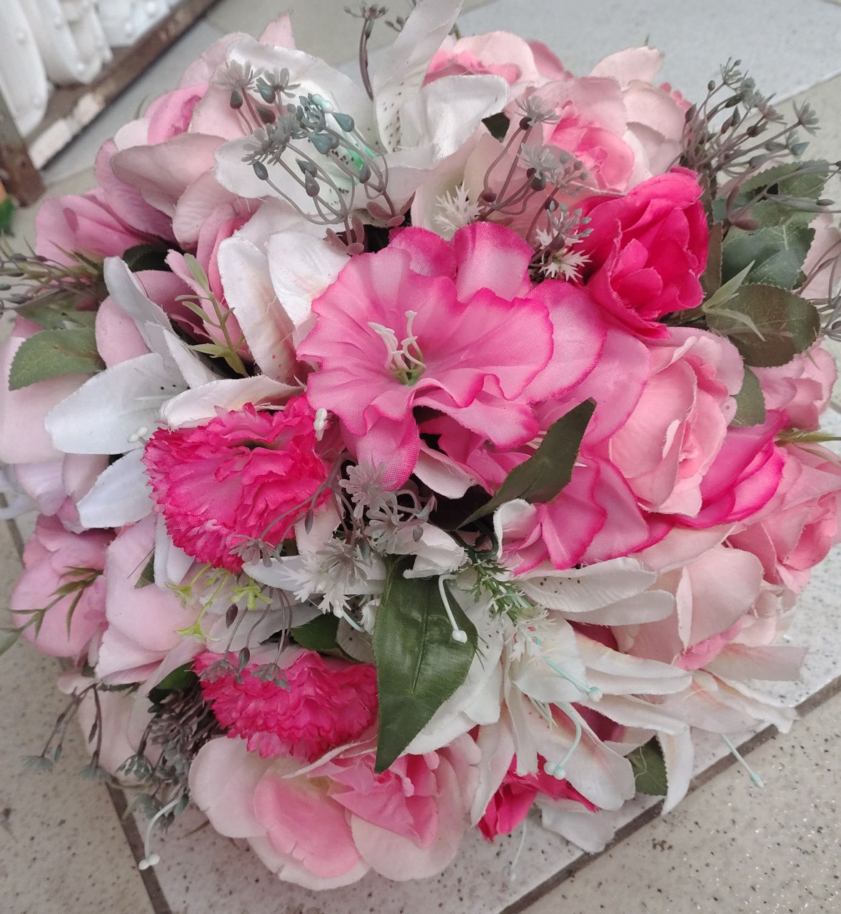 Arranjo de Flor Artificial Rosa P - Brilhar Festas e Locações