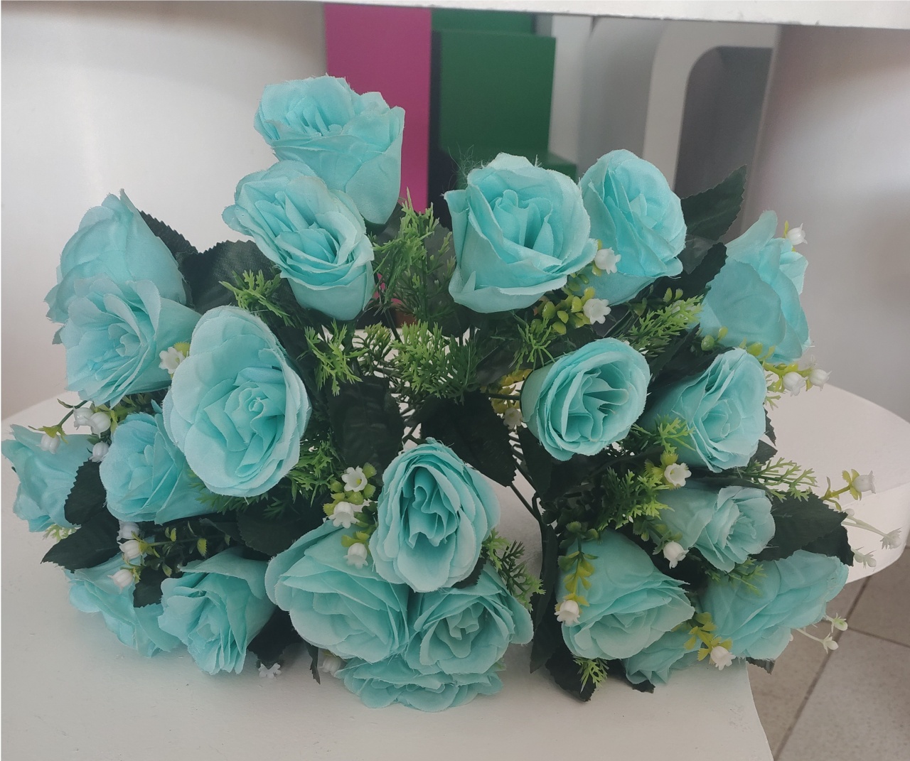 Arranjo Flor Verde Água P - Brilhar Festas e Locações