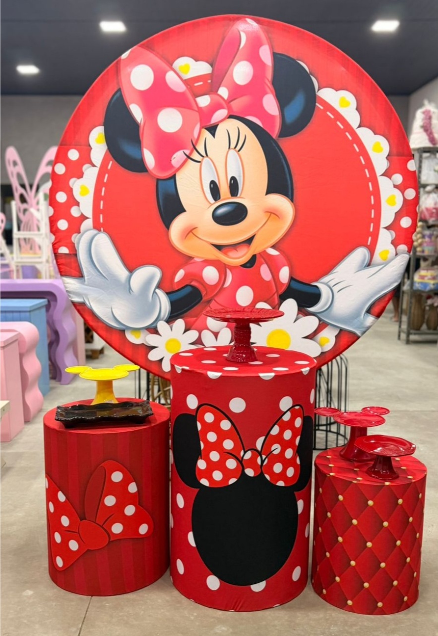 Kit Painel E Capas Minie Vermelha  - Brilhar Festas e Locações