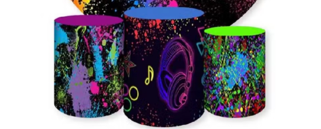 Kit Capas Cilindros Neon - Brilhar Festas e Locações