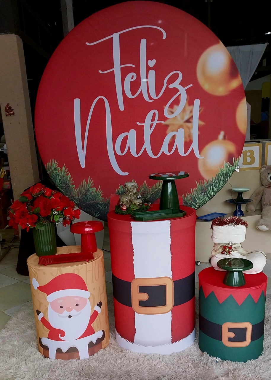 Kit Capas Feliz Natal Vermelho - Brilhar Festas e Locações