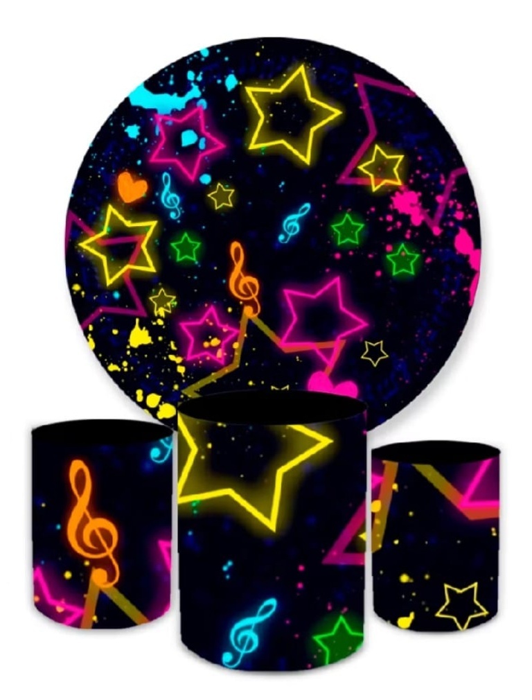 Kit Painel E Capas Neon Menina - Brilhar Festas e Locações