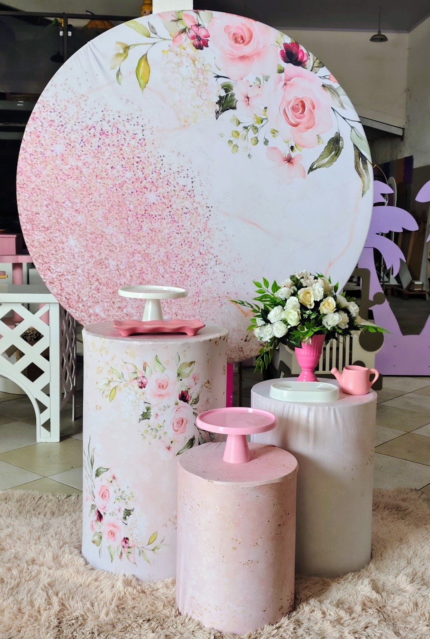 Kit Capas Floral Com Gliter - Brilhar Festas e Locações