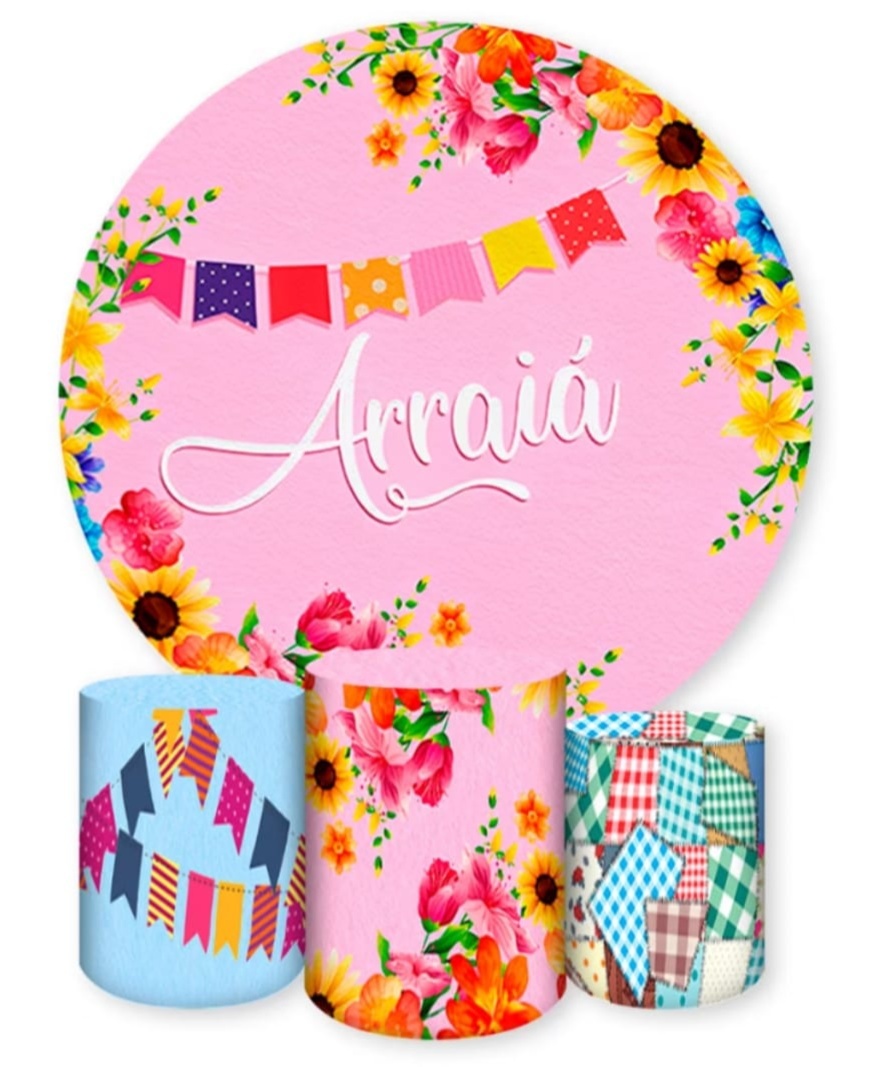 Kit Painel E Capas Arraia Rosa - Brilhar Festas e Locações