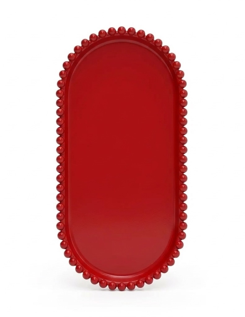 Bandeja Vermelha Oval - daydecorafestas
