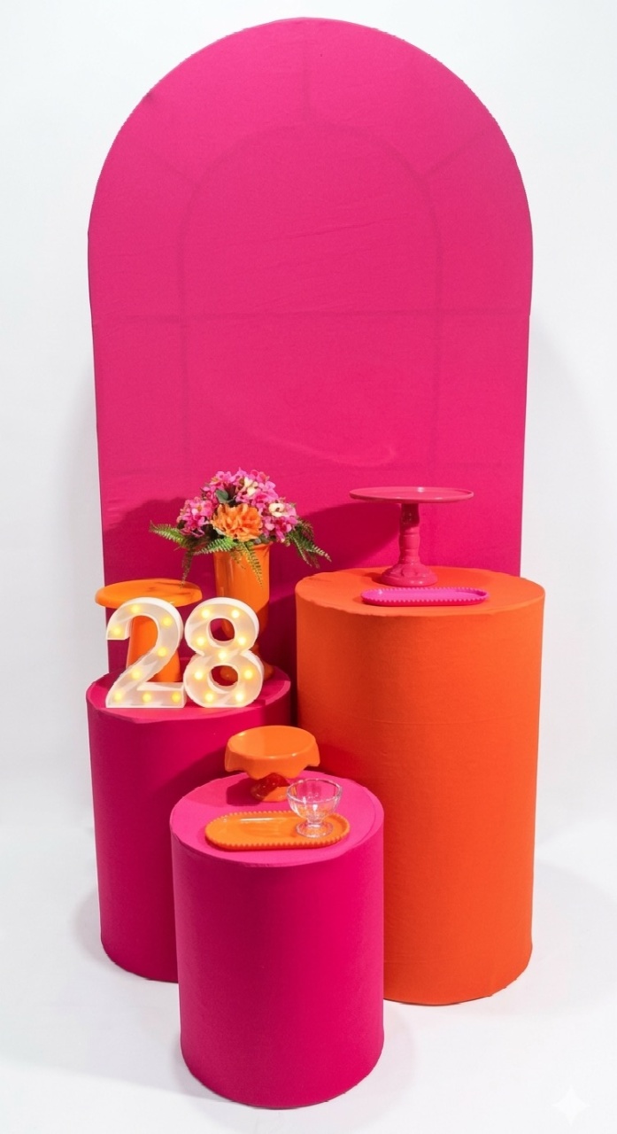 Kit - Pink E Laranja - daydecorafestas