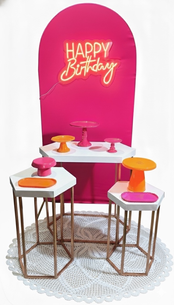 Kit - Pink E Laranja - Luxo 2 - daydecorafestas