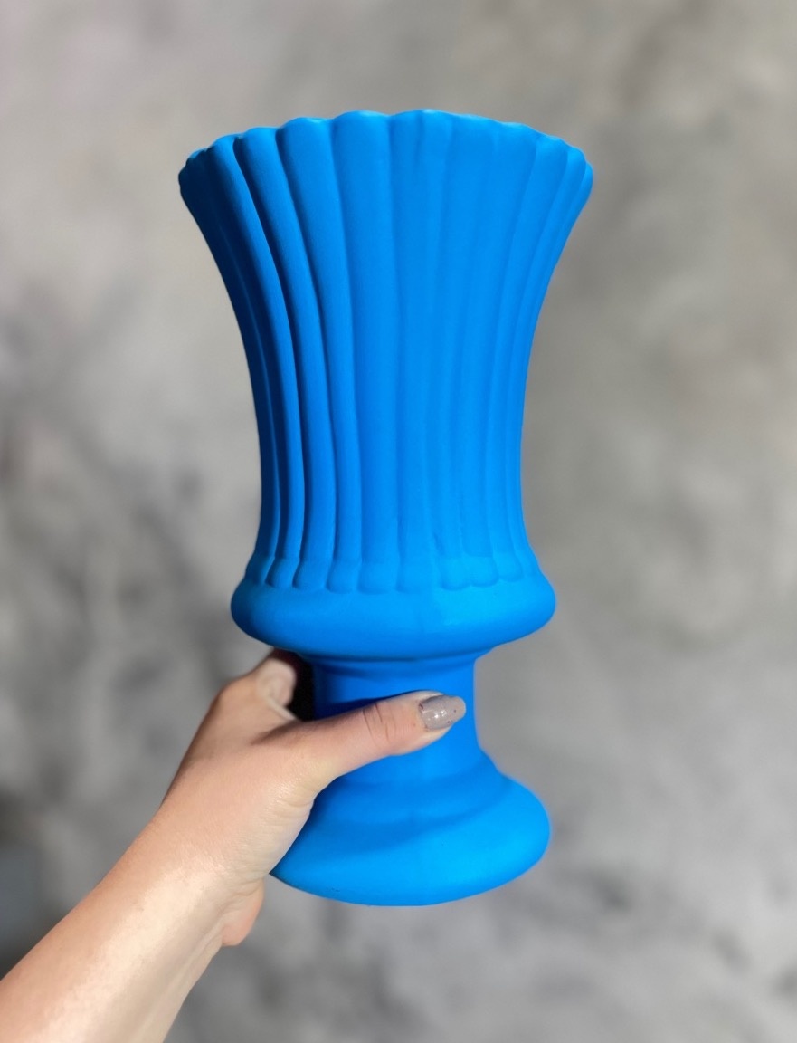 Vaso Azul Neon - Cerâmica - G - daydecorafestas