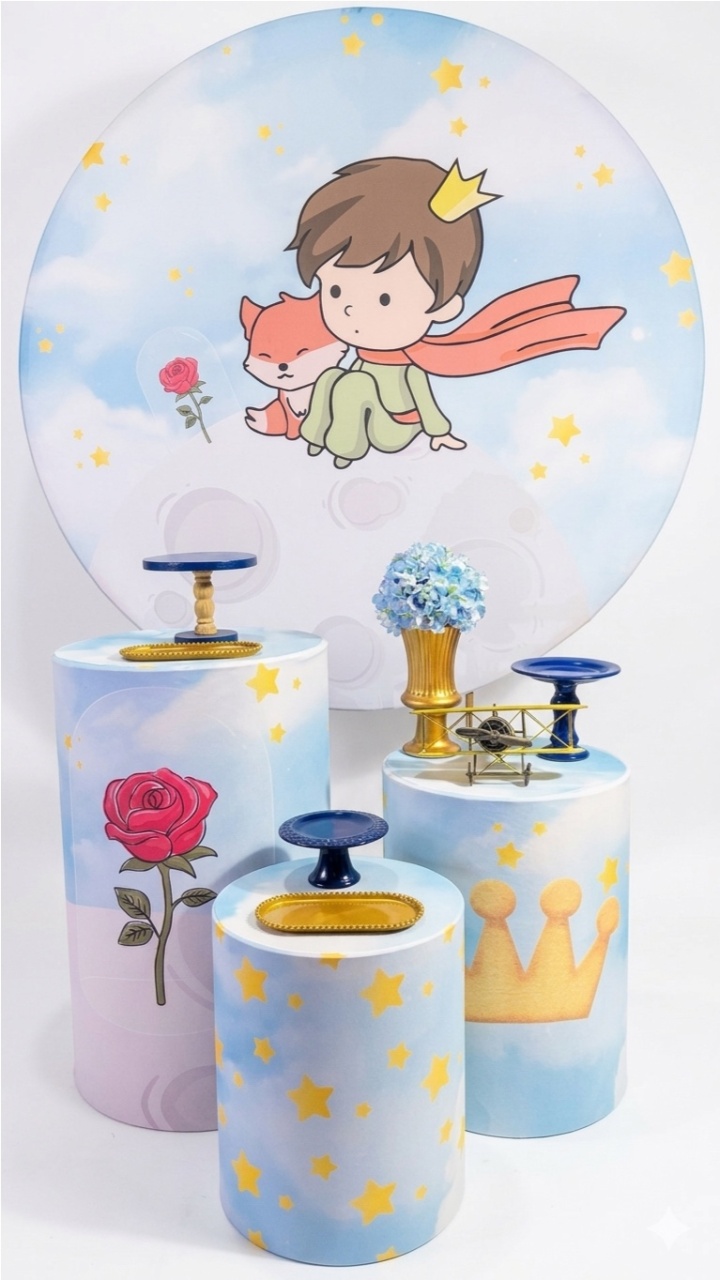 Kit - Pequeno Principe Moreno - Dourado - daydecorafestas