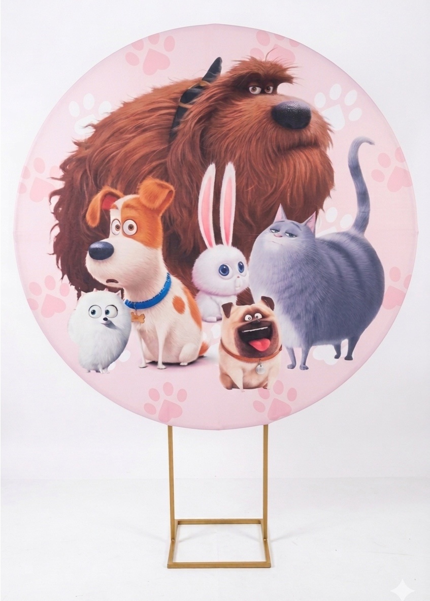 Painel Redondo 1,50 - Pets: A Vida Secreta dos Animais  - daydecorafestas