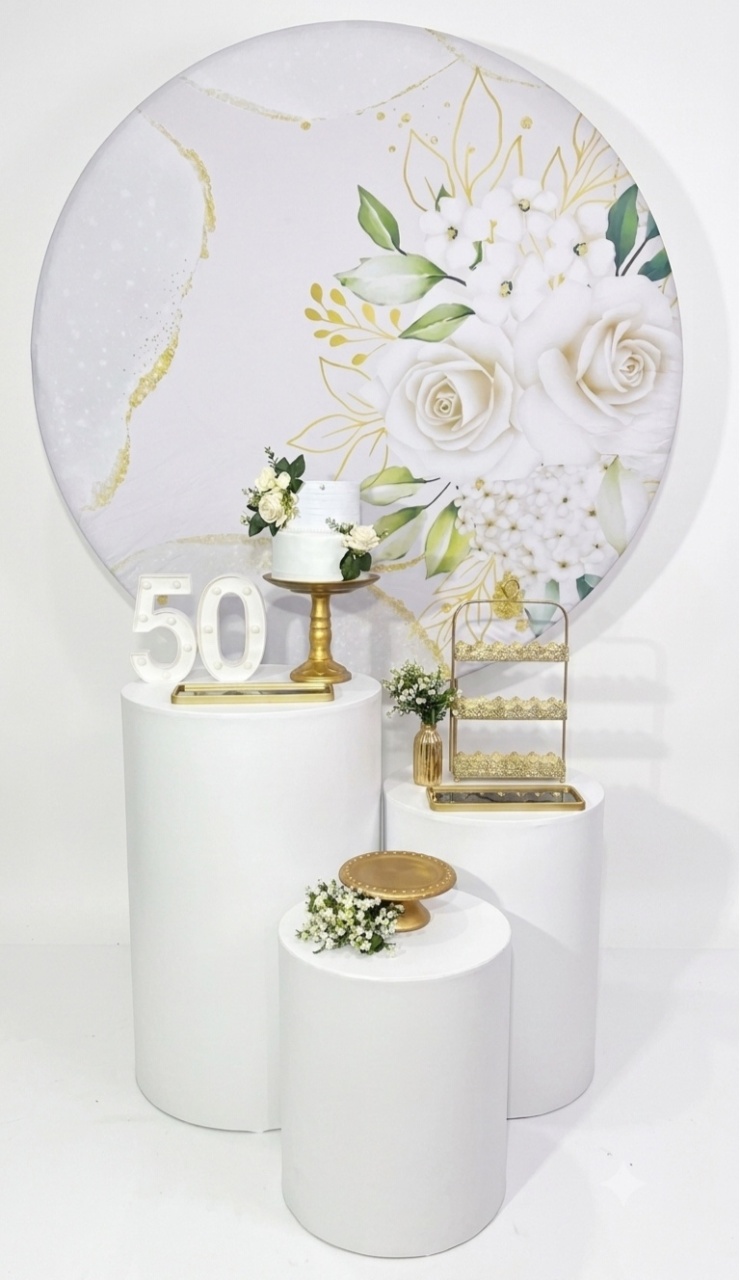 Kit - Floral Rosas Branca. - daydecorafestas