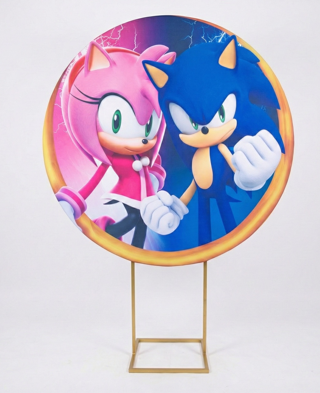 Painel Redondo 1,50 - Sonic E Amy - daydecorafestas