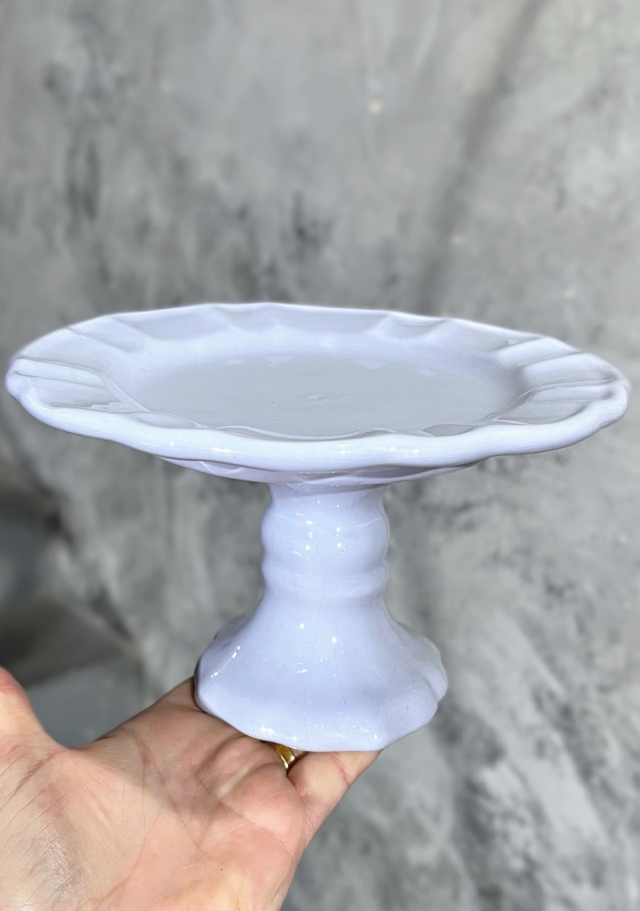 Bandeja Lilás Candy Cerâmica Com Pé - P - daydecorafestas