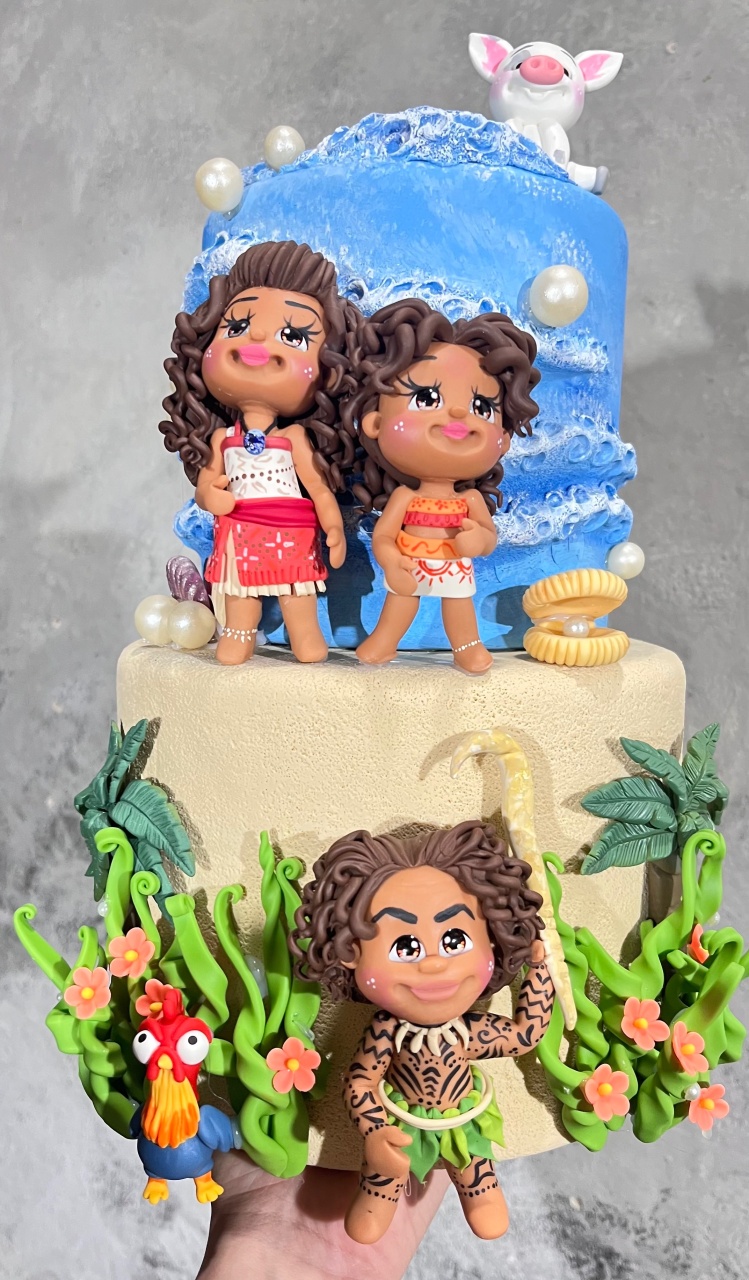 Bolo Fake - Moana 2  - daydecorafestas