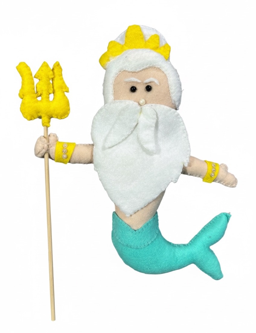 A Pequena Sereia - Rei Tritão - Feltro - daydecorafestas