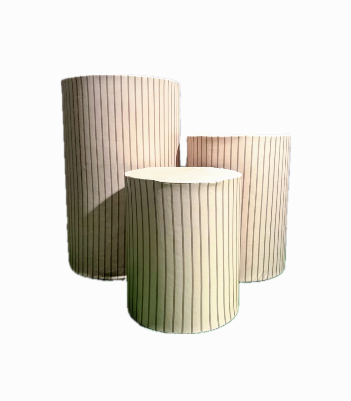 Trio Capas - Bege Ripado - daydecorafestas