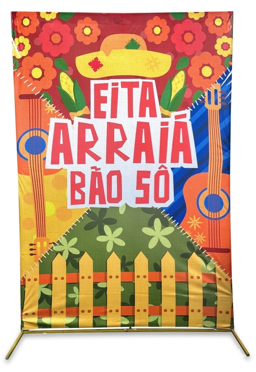 Painel Retangular 2,20X1,50 - Festa Junina Arraiá Bão - daydecorafestas