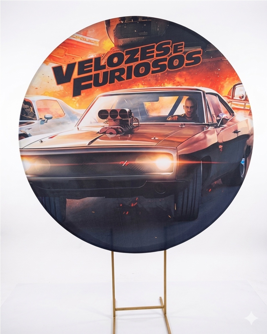 Painel Redondo 1,50 - Velozes E Furiosos - daydecorafestas