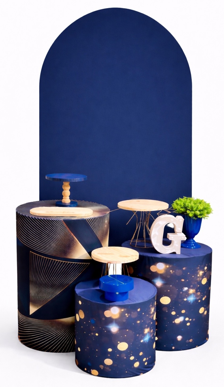 Kit - Azul Escuro E Dourado 2 - daydecorafestas