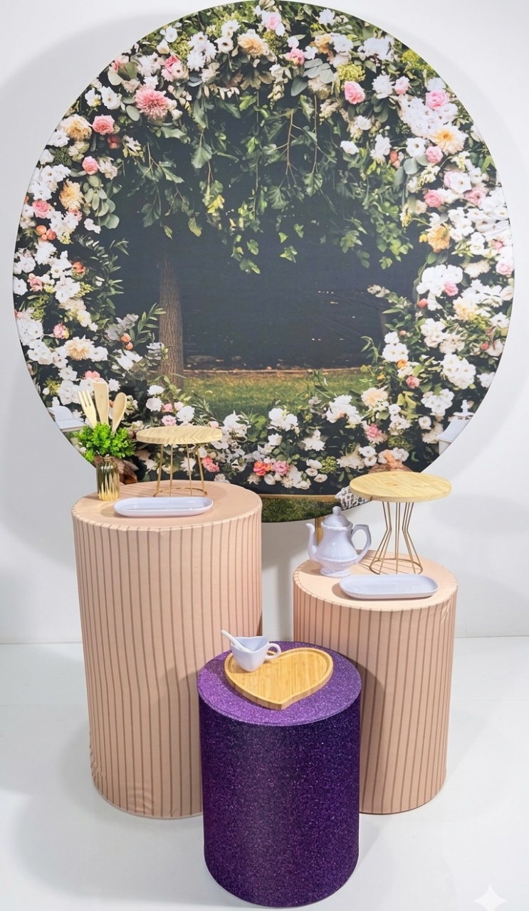 Kit - Chá de Cozinha Bege, Lilás E Roxo - daydecorafestas