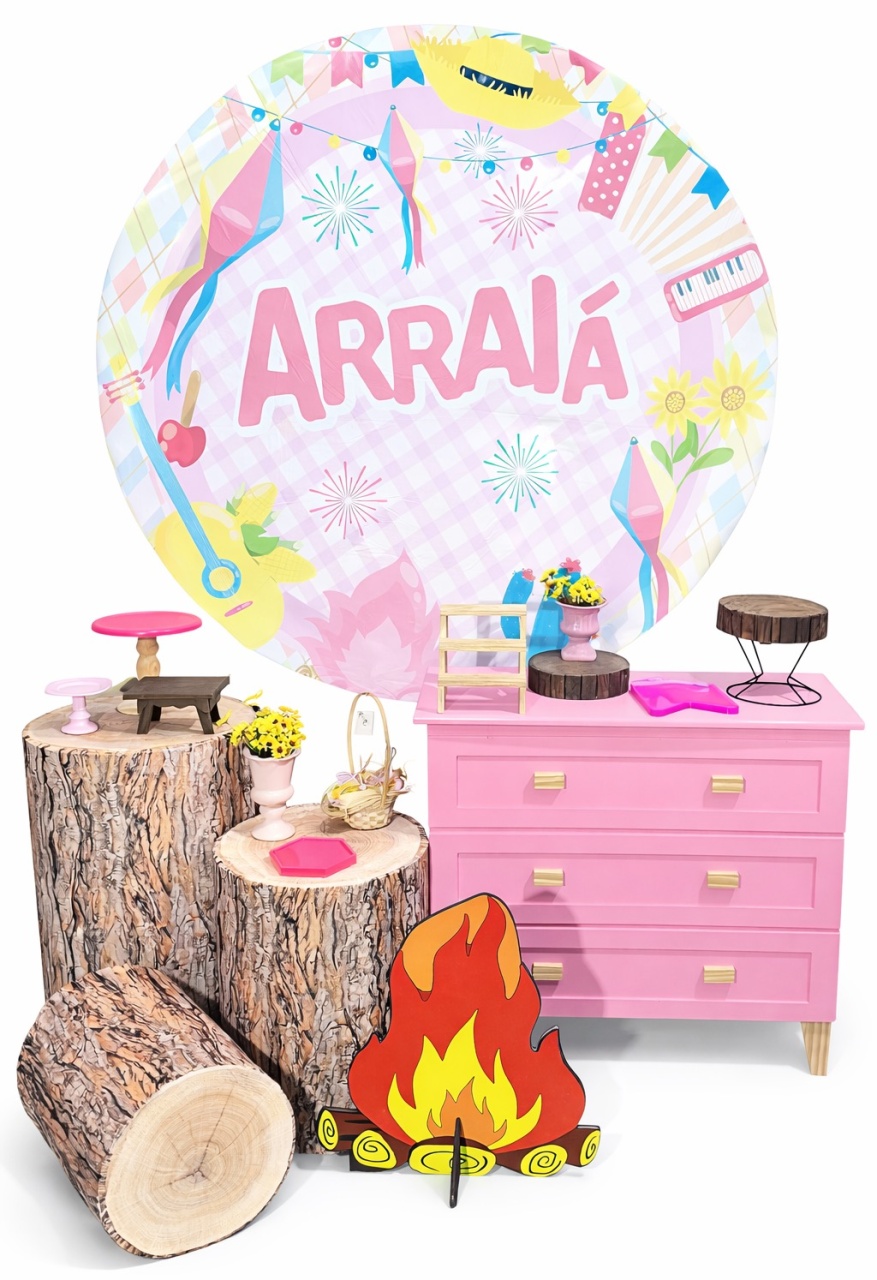 Kit - Arraiá Rosa 2 - daydecorafestas