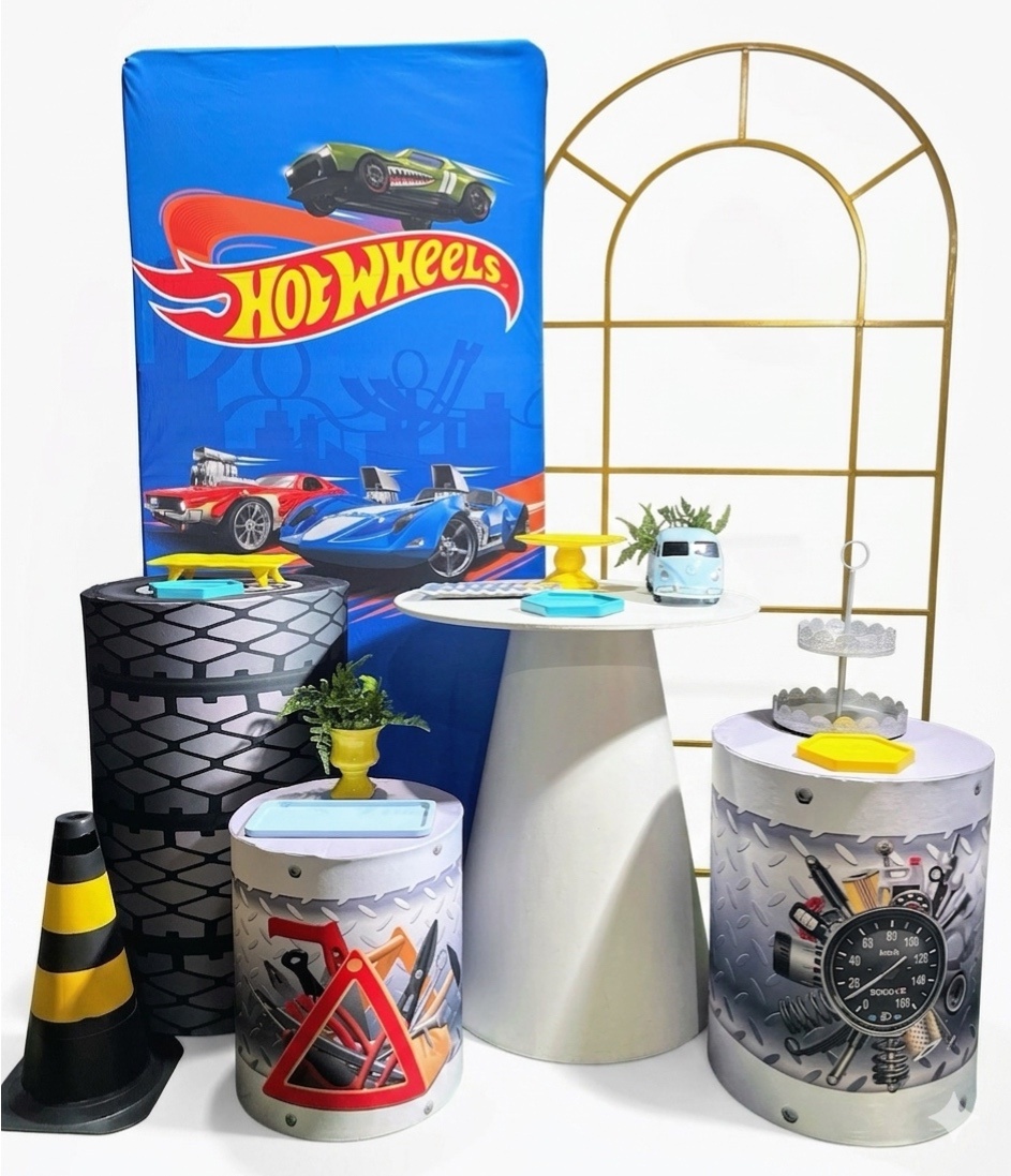 Kit - Hot Wheels - Retangular 3 - daydecorafestas
