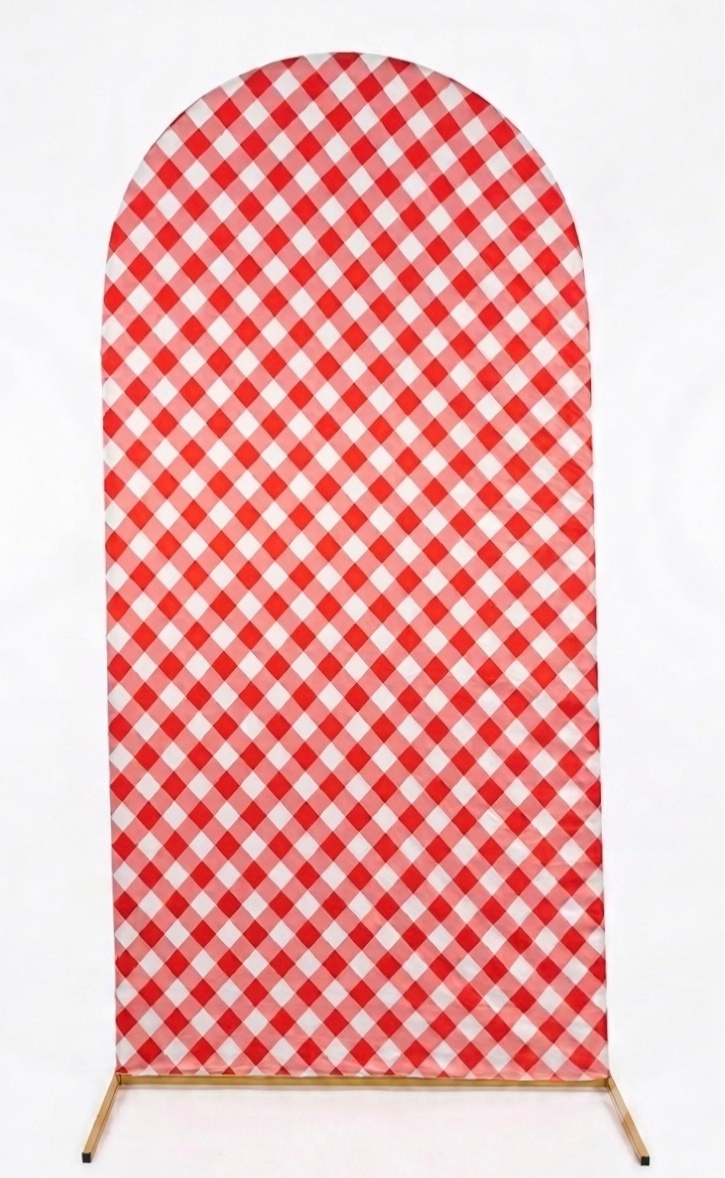 Painel Romano 2X1 - Xadrez Vermelho - daydecorafestas
