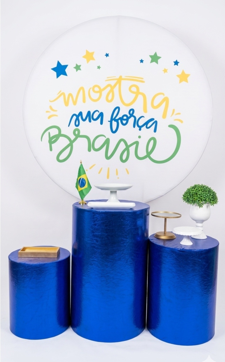 Kit - Brasil - Copa - Mostra Tua Força Brasil - Azul - daydecorafestas