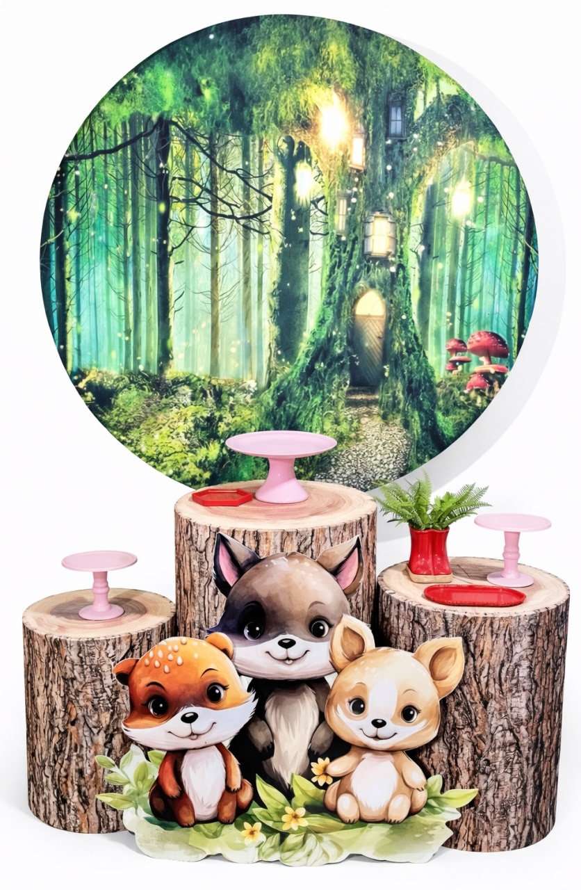 Kit - Bosque Rosa - daydecorafestas