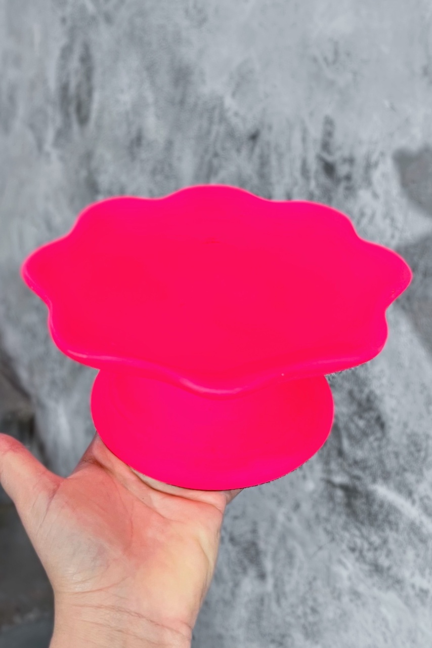 Bandeja Pink Neon Cerâmica P  - daydecorafestas
