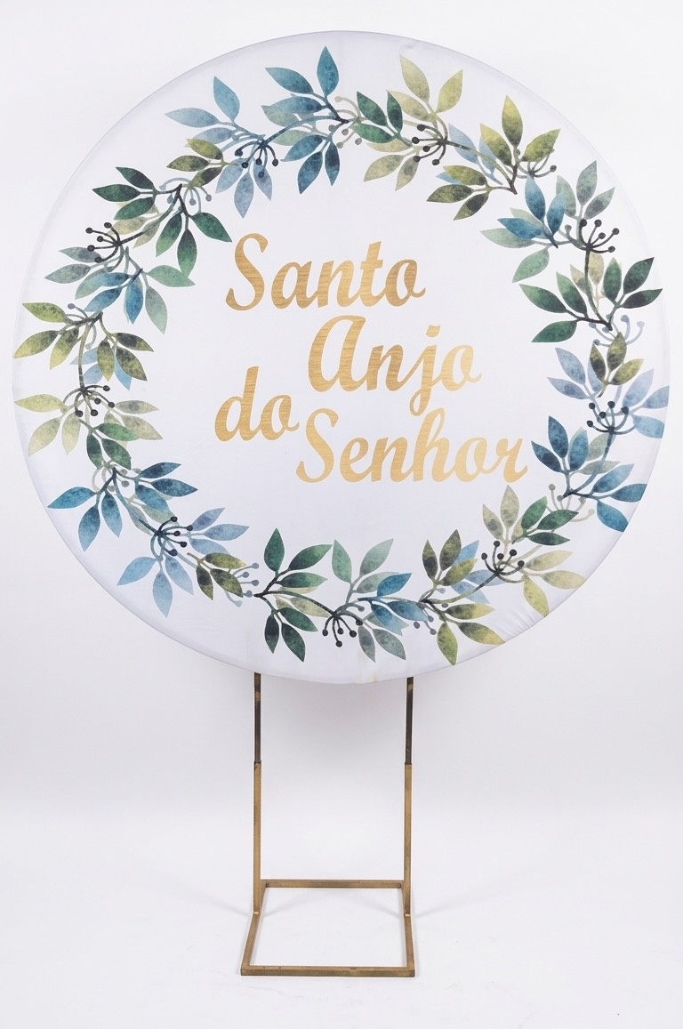 Painel Redondo 1,50 - Batizado Santo Anjo Do Senhor  - daydecorafestas