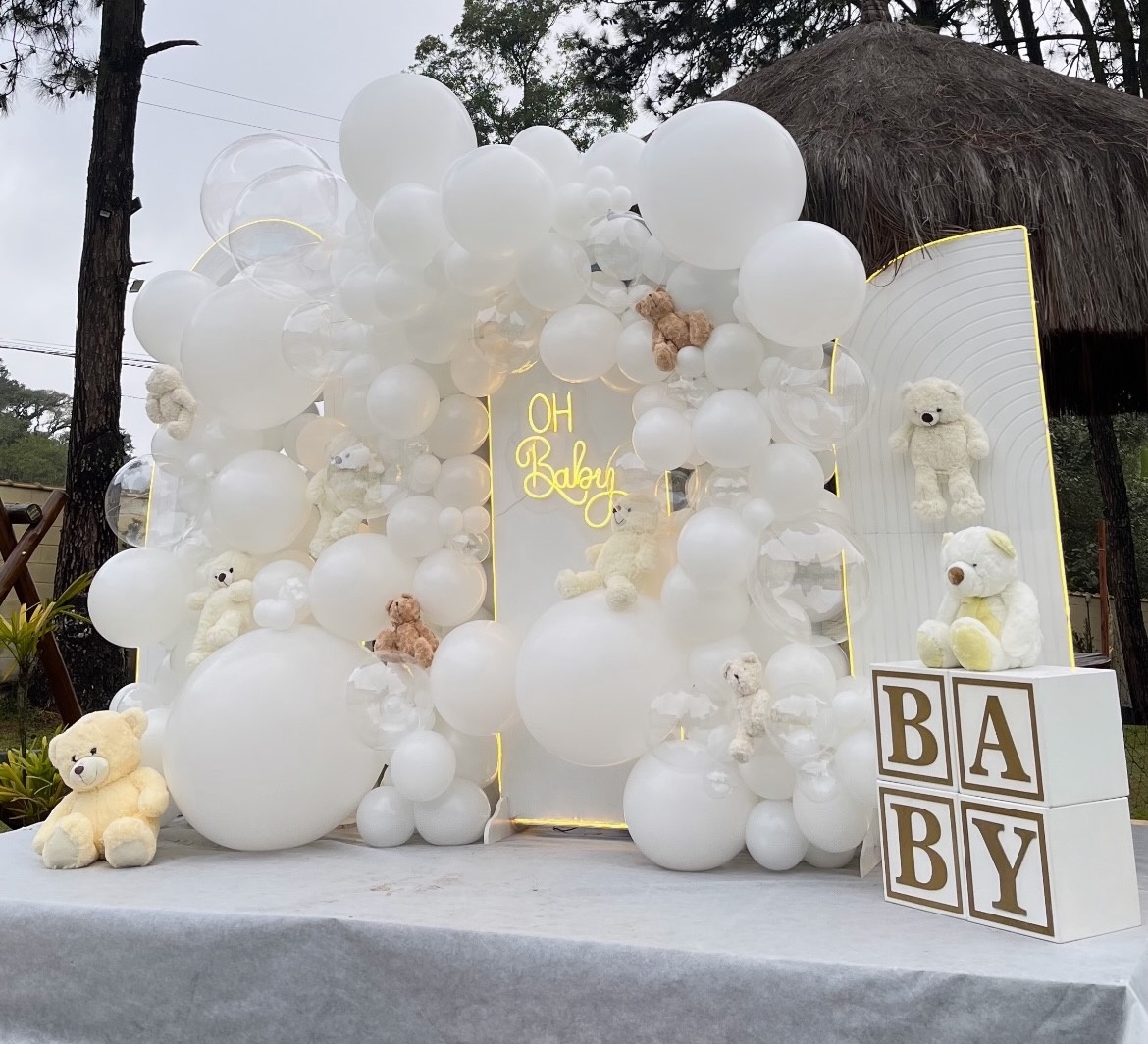 Decoração Chá Revelação Branco - daydecorafestas