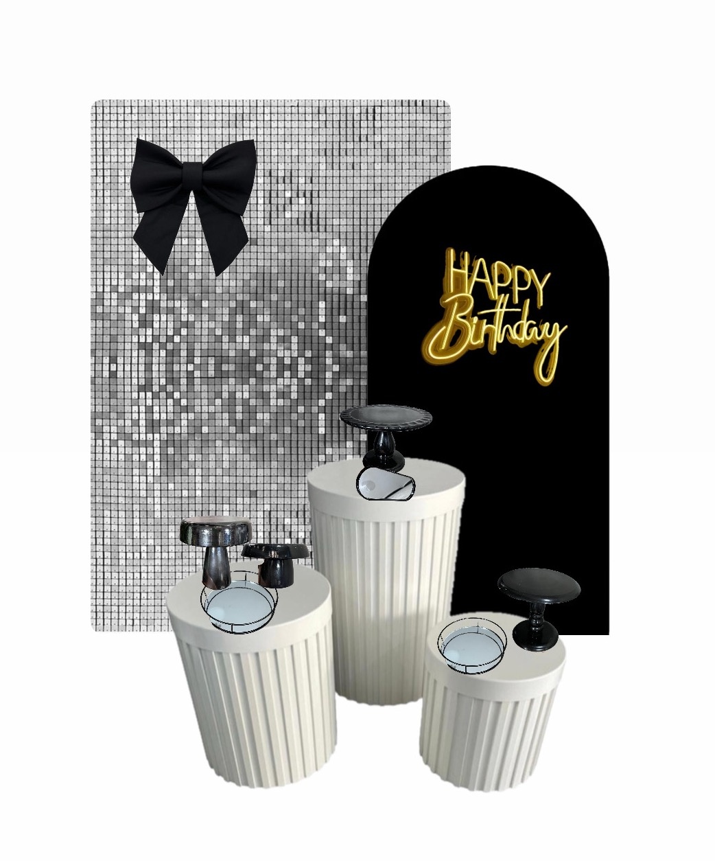 Kit - Prata E Preto - daydecorafestas