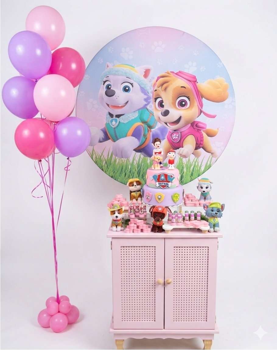 Kit - Patrulha Canina Rosa - daydecorafestas