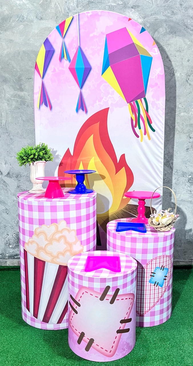 Kit - Festa Junina Rosa 3 - daydecorafestas