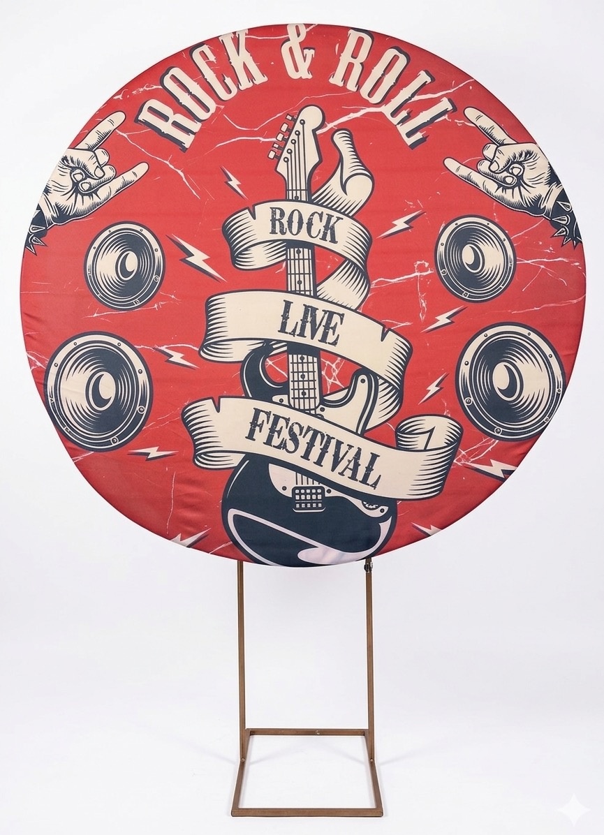 Painel Redondo 1,50 - Rock - daydecorafestas