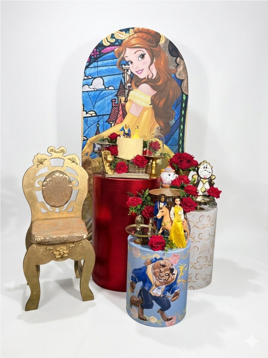 Kit - Princesa A Bela E A Fera Romano Luxo 1 - daydecorafestas