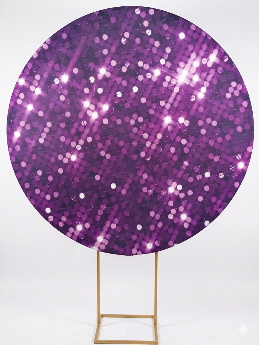 Painel Redondo 1,50 - Lantejoula Roxa - daydecorafestas