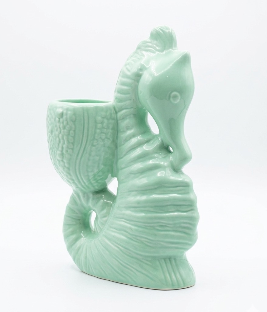 Vaso Cavalo Marinho - Cerâmica - daydecorafestas