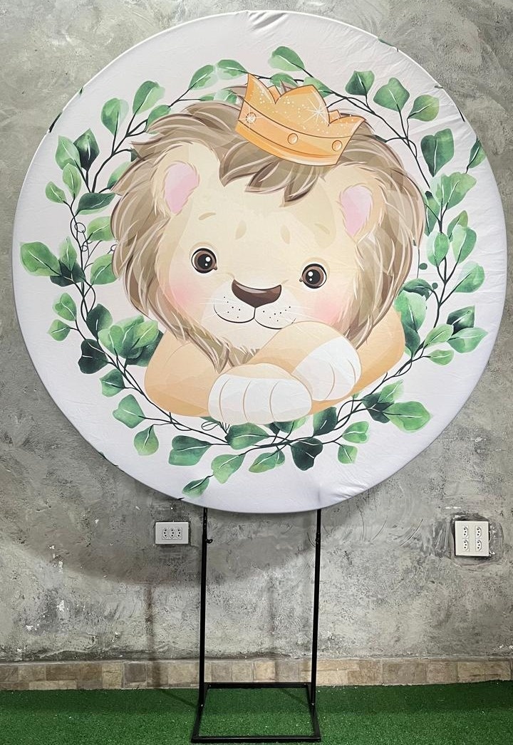 Painel Redondo 1,50 - Leãozinho - daydecorafestas