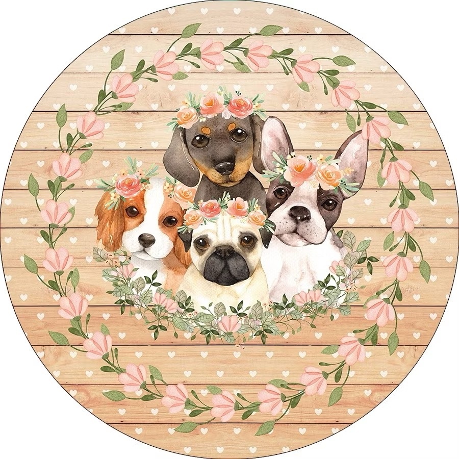Painel Redondo 1,50 - Pet Cachorrinhos - daydecorafestas