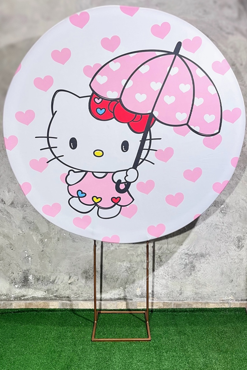 Painel Redondo 1,50 - Hello Kitty - daydecorafestas