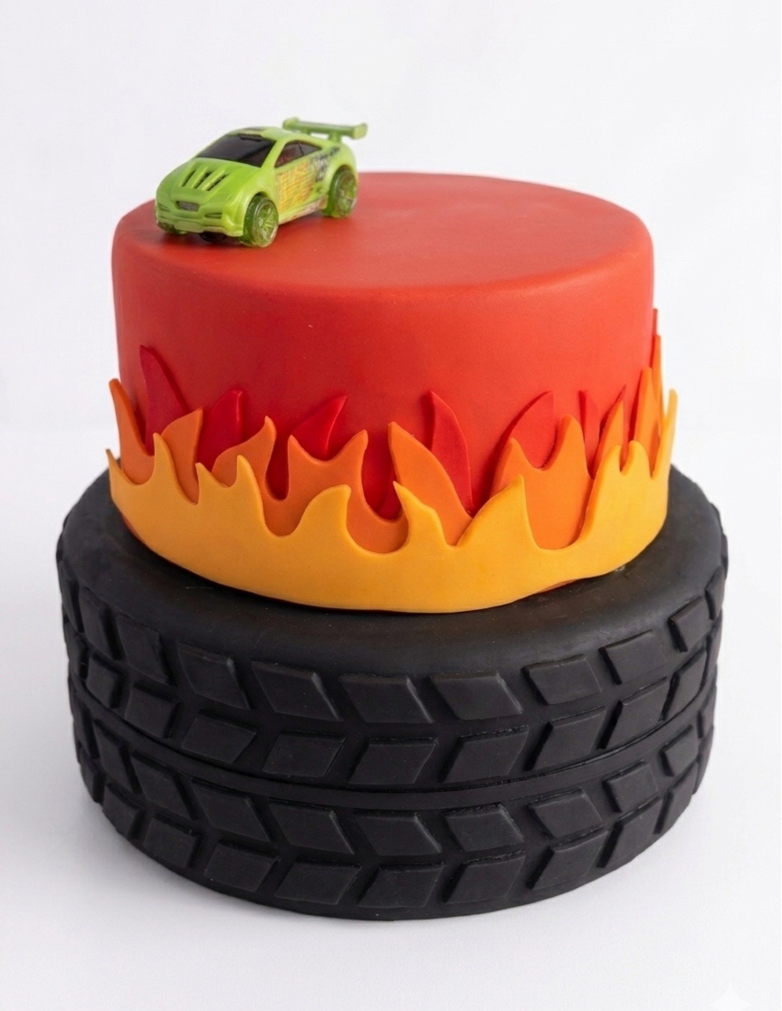 Bolo Fake Biscuit - Hot Wheels - daydecorafestas