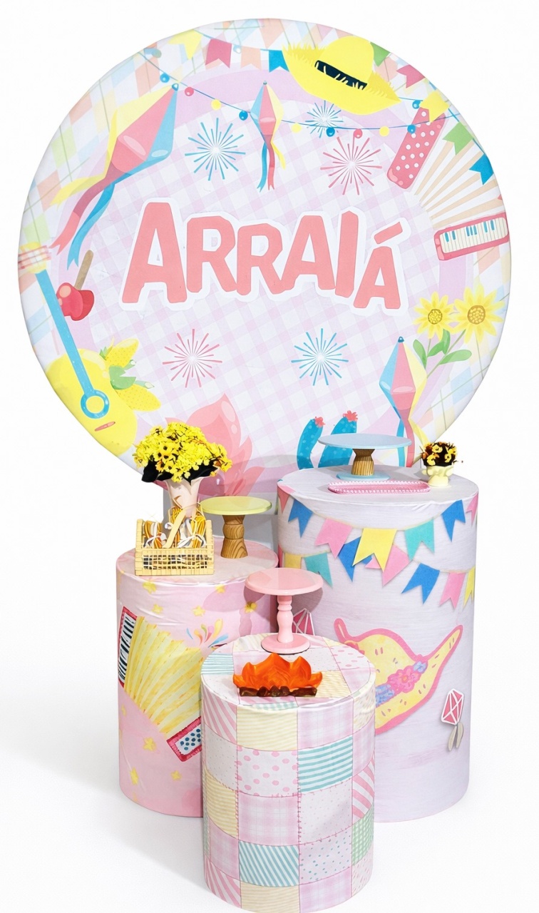 Kit - Arraiá Rosa - daydecorafestas