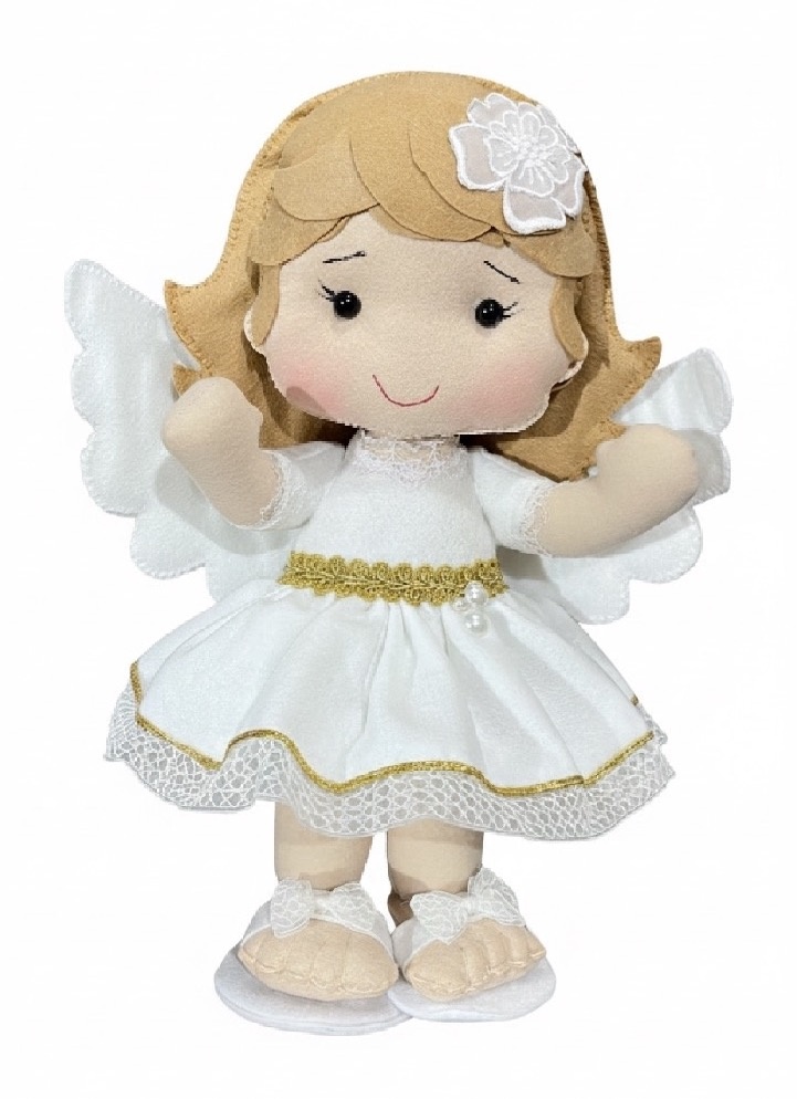 Anjo Menina - Batizado - Feltro - daydecorafestas