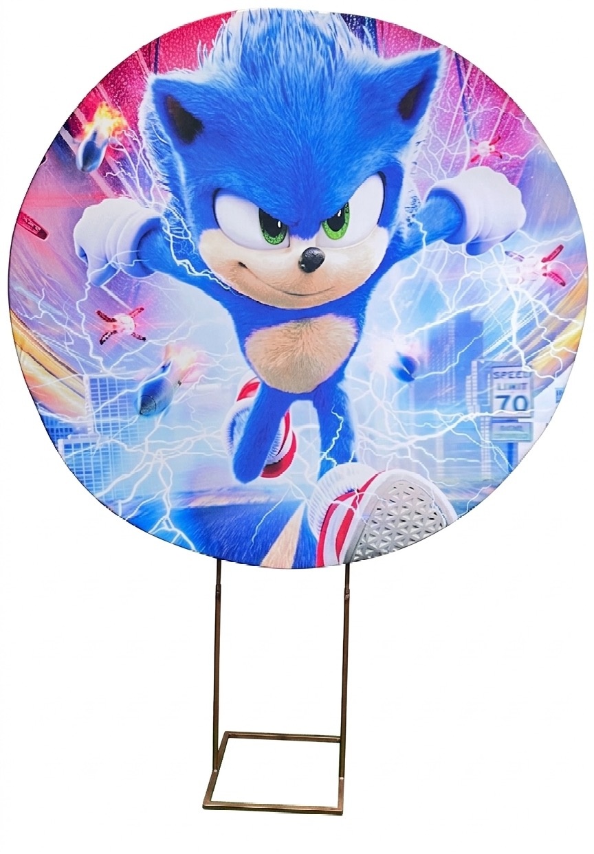 Painel Redondo 1,50 - Sonic - daydecorafestas